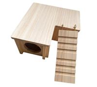 SUPVOX 1set Hamster Wooden Hideout House Cozy Natural Wood Cabin for Small Pets for Nesting and Chewing Easy to and Gerbil Retreat
