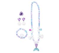 SUPVOX 1Set Mermaid Pearl Necklace Bracelet Set for Creative Accessory for Birthdays Parties and Special Occasions Present for Little