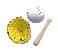 SUPVOX 1set Miniature Baseball Playset Dollhouse Sports Decoration Bat and Gloves for Layouts and Imaginative Play