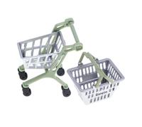 SUPVOX 1set Miniature Shopping Basket for Dollhouse Play Handheld Trolley Models for Creative Supermarket Scenarios Promotes Cooperative Play and Social Skills Boy Girl Safe Toy