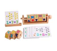 SUPVOX 1Set Wooden Cube Puzzle for Number and Shape Safe and Smooth Surface Portable Educational Puzzle Assemble for Early Cognitive Development