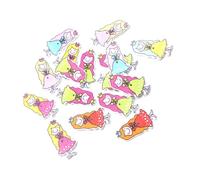 SUPVOX 2 Pack 100pcs Wooden Sewing Buttons Long Hair Pattern Buttons Colorful Sewing Accessories with 2 Holes Decoration and Crafting Random Color