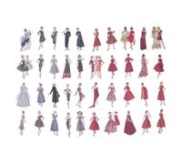 SUPVOX 2 Packs Vintage Fashion Week Character DIY Scrapbook Stickers for Journaling and Diary Decoration, Self-Adhesive 40 Sheets per Pack, Retro Parisian Socialite and Midnight Lady