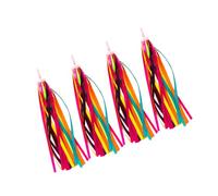 SUPVOX 2 Pairs Bike Handlebar Tassels Rainbow Satin Ribbons for Scooters Tricycles Balance Bikes Safe Soft Streamers Easy Attach Cycling Accessories