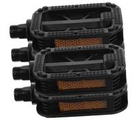 SUPVOX 2 Pairs Bike Replacement Pedals American Thread Black Cycling Accessories Durable Slip Engineering Plastic for Safe Comfortable Riding