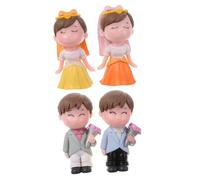 SUPVOX 2 Pairs Bride and Groom Cake Toppers Wedding Cake Decor Romantic Couple Figurines for Wedding Day Versatile Use for Engagement Anniversary and DIY Landscape Decoration