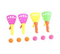 SUPVOX 2 Pairs Toss Catch Ball Set for Outdoor Sports Game with Balls Plastic Threaded Grip for Improved Flexibility and Hand Eye Coordination Fun Active Play for Boys Random Color