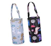 SUPVOX 2 Pcs Bottle Insulation Bags with Cartoon Prints Thermal Milk Bottle Holders for Stroller and Backpack for Travel Picnic and Outdoor Use