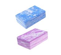SUPVOX 2 Pcs Camouflage EVA Yoga Blocks High Density Fitness Bricks Lightweight Anti-slip Support for Beginners Pilates Stretching and Meditation Foam Yoga Accessories in Purple and Blue