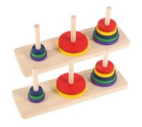 SUPVOX 2 Pcs Colorful Wooden Hanoi Tower Puzzle Game Brain Teaser Board Game for Adults and Smooth Surface Design for Safe Play for Diy Parties and Intellectual Development