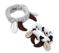 SUPVOX 2 Pcs Cute Horns Headbands Skincare Headband Animal Charming Fabric Secure Fit Holding Back Hair for Event Or Occasion
