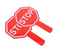 SUPVOX 2 Pcs Double-sided Safety Paddle with Handle, Plastic Lightweight Portable Signs for Kids Classroom Teaching and Home Education, High Visibility Traffic Sign