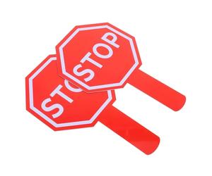 SUPVOX 2 Pcs Double-sided Traffic Safety Signs Paddle for Plastic Handheld Stop Paddles Board Multipurpose Educational Tool for Classroom Interaction and Traffic Management