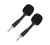 SUPVOX 2 PCS Line Noise Canceling Microphones with Threaded Plug Omnidirectional Mics for Phone and Recording Live Streaming Conference Use Portable Compact Design in Black