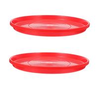 SUPVOX 2 Pcs Poultry Feeder Tray Durable Feeding Tool for Chickens and Geese Sturdy Design Prevents Spillage Reusable Plastic Poultry Accessories for Farm Use