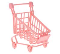 SUPVOX 2 Pcs PVC Simulation Trolley Mini Shopping Cart for Role Play Storage Rack for Dolls and Small Creative Pretend Play with Random Color Random Color