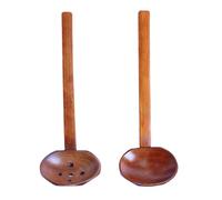 SUPVOX 2 Pcs Reusable Phoebe Nanmu Wooden Spoons with Smooth Surface and No Burrs, Coffee Colour Kitchen Spoons for Family Dinners and Special Parties