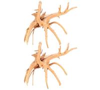 SUPVOX 2 Pcs Rhododendron Root Driftwood Aquarium Ornament, Natural Tree Root Decor for Fish Tank, Small 25-30cm Driftwood Crafts Suitable for Aquatic Habitat Decoration