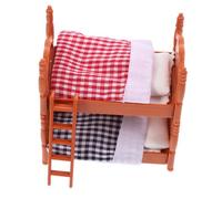 SUPVOX 2 pcs Simulation Mini Bunk Beds Doll House Furniture with Pillows and Quilts Eco Friendly Mini Double Beds for Childrens Educational Play Photography Props and Dollhouse Decor