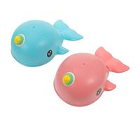 SUPVOX 2 Pcs Whale Shape Wind-up Bathtub for Water Playing in Pink and Blue Sealed Design to Prevent Water Ingress Enhance Motor Skills and Color Recognition During Bath