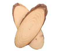 SUPVOX 2 Pcs Wood Slice Outdoor Pathway Stones for Garden Walkways Oval Decorative Stepping Stones with Natural Texture Non-Slip Weather-Resistant Patio Paving for Landscaping and DIY