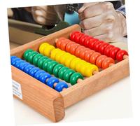 SUPVOX 2 Pcs Wooden Abacus for Preschool Math Learning Five-row Bead Counter for Early Education Portable Hand-eye Coordination Tool Traditional Chinese Counting Frame