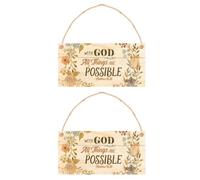 SUPVOX 2 Pcs Wooden Hanging Signs Warm Welcome Front Door Pendant Creative Exterior Design Eye-catching Store Warm Sign for Shop Bar