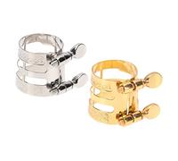 SUPVOX 2-piece Alto e Flat Saxophone Ligature Clips Nickel Plated Sax Accessories Easy to Install Saxophone Parts for Musicians