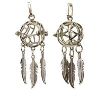 SUPVOX 2 Pieces DIY Dreamcatcher Necklace Pendant Charms, Openable Alloy Aroma Pills Container Balls for Jewelry Making and Hanging Decor in Arts Crafts
