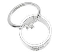 SUPVOX 2 Pieces Silver Alloy Dinosaur Open Band Couple Matching Rings Set Fashion Jewelry for Couples Wedding Engagement