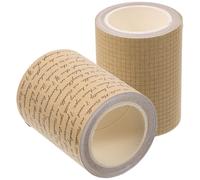 SUPVOX 2 Rolls 60mm X 3m Kraft Paper Decorative Adhesive Tapes Set with Grid and Text Designs for DIY Scrapbooking, Vintage Style Craft Supplies for Journals and Handbooks