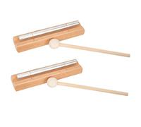 SUPVOX 2 Set Meditation Chimes with Mallets Clear Sound Hand Bells for Mindfulness Yoga Classroom Percussion Instrument Reminder Tool Durable and Vibrant for Relaxation
