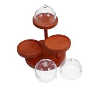 SUPVOX 2 Set Miniature Wooden Dollhouse Cake Stand with Plastic Cover Dessert Tower for Dollhouse Bakery Display Vibrant Fade Resistant Miniature Food Rack for Realistic Scene Building