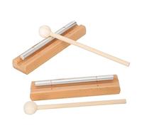 SUPVOX 2 Set Teacher Reminder Bells with Mallet Hand Percussion Chimes for Classroom Management Meditation Yoga Sound Instrument Aluminum Tone Classroom Chime for Attention and