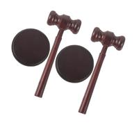 SUPVOX 2 Set Wooden Gavel with Sound Block Judge Costume Accessory for Roleplay Halloween Cosplay School Plays and Themed Parties Realistic Design and Premium Craftsmanship
