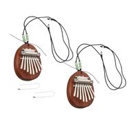 SUPVOX 2 Sets 8-key Wood Thumb Piano Portable Finger Piano with Elegant Design, for Music Lovers and Boys and Girls the Go