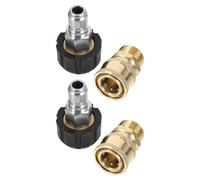 SUPVOX 2 Sets Brass Pressure Washer Quick Connect Kit 3/8 Inch Power Washer Hose Adapter with M22 Thread Connector and Stainless Steel Coupling for High Pressure Hose Fittings Home