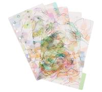 SUPVOX 2 Sets Colorful 6-Hole Binder Index Dividers with Thick Paper Tabs, A6 Floral Bird Design Notebook Separator Pages for Office and School Organization