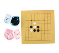 SUPVOX 2 Sets Dual Sided Plastic Stone Go Game for Board with Cartoon Bear Chess Bowls Educational Logic for Boys and Gift Package