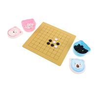 SUPVOX 2 Sets Go Game Double Sided Portable Weiqi Board with Plastic Stones and Cartoon Bear Design for Family Brain Development and Outdoor Indoor Play with Line