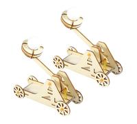 SUPVOX 2 Sets Handmade Wooden Trebuchet Kit Educational Stem Model for Physics Engineering History Learning Classroom Homeschool Team Collaboration Craft
