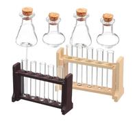 SUPVOX 2 Sets Miniature Doll House Experiment Set of Glass Test Tubes Rack Decorative Accessories for Educational Role Play and Photo Props Dollhouse Chemistry