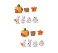 SUPVOX 2 Sets Miniature Rabbit Figurine Plastic Bunny Decorations for Cake Toppers Doll Houses and Easter Decor Cute Rabbit Ornaments for Miniature Gardens