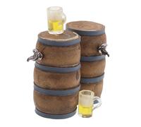 SUPVOX 2 Sets Miniature Wine Cellar Decoration Miniature Wine Glass Dollhouse Beer Barrel Dollhouse Mini Barrel Craft Wood Light Brown