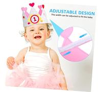 SUPVOX 2 Sets Reusable Felt Birthday Crown with Interchangeable Numbers for Boys Adjustable Party Hats Comfortable Lightweight for Photo Props and Special Celebrations