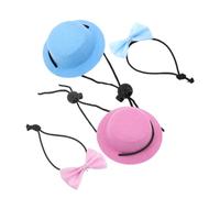 SUPVOX 2 Sets Small Pet Costume Accessories Soft Decorative Hats and Bow Ties for Rabbits Hamsters Chinchillas Guinea Pigs Reusable for Parties Holidays and Everyday Fun