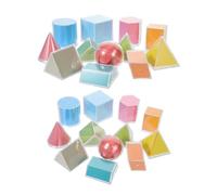 SUPVOX 2 Sets Transparent Geometric Blocks Manipulative Solids Educational Maths Resources for Learning and Visual Geometry Demonstration Models