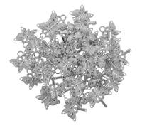 SUPVOX 20 Pairs Metal Frog Buttons for Clothing Silver Butterfly Hook Fasteners Decorative Sewing Button Closures for Cheongsam and Hanfu Dresses