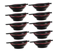 SUPVOX 20 Sets Doll House Bowls and Chopsticks Tiny Chopsticks Kitchen Tableware Pretend Cooking Japanese Culture Fans Miniature Dish Models Japanese Dollhouse Decor Black