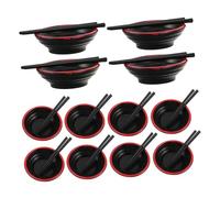 SUPVOX 20 Sets Dollhouse Ramen Bowls with Miniature Chopsticks Japanese Mini Kitchen Accessories Playset for Pretend Play Colorful Plastic Dollhouse Bowls with Fine Texture Educational